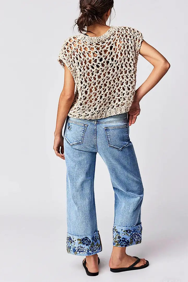 Women's Jeans, Loose Straight-leg Jeans, Casual Light-colored Jeans