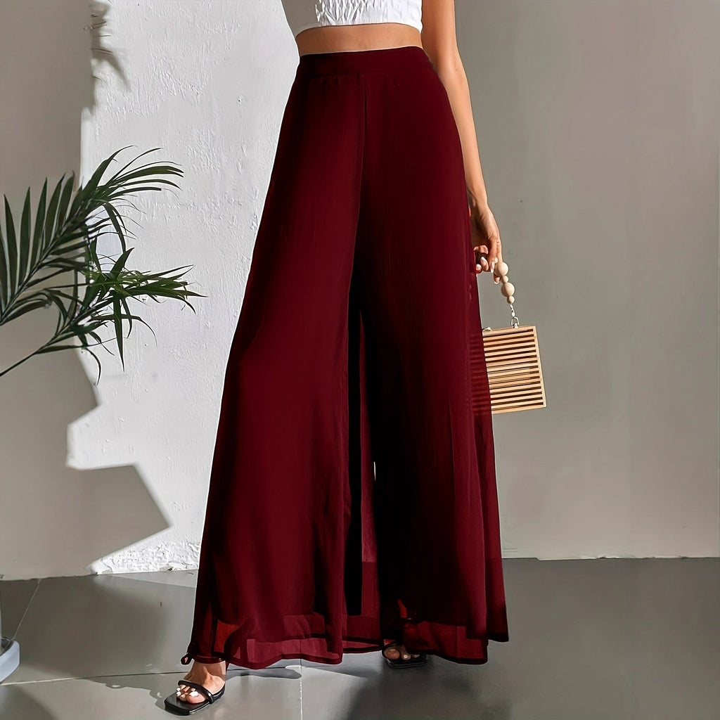Casual Chiffon Wide-leg Pants Loose Trousers