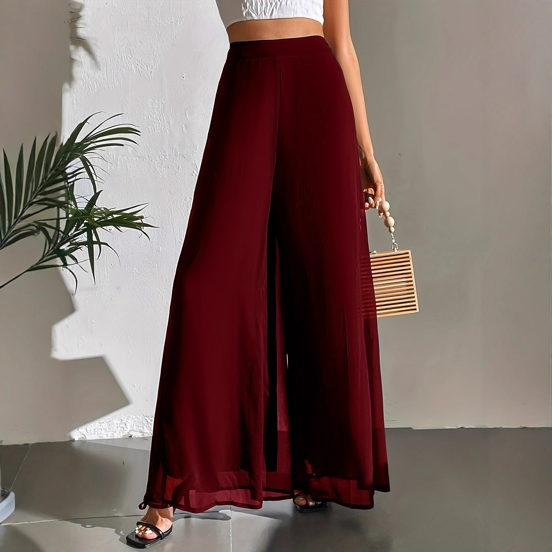 Casual Chiffon Wide-leg Pants Loose Trousers